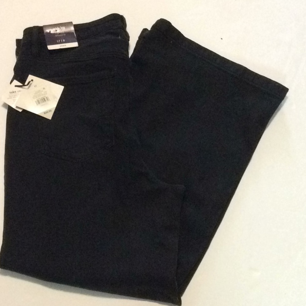 Ava & Viv NWT Womens Wide Leg 13” High Rise Black Stretch Jeans Sz 17R